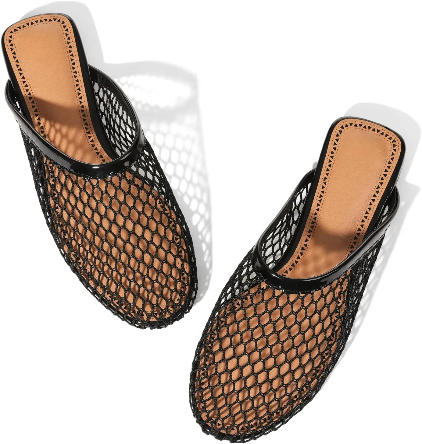 Women's Mesh Mule Flats Breathable Slip-On Summer Sandals Lightweight Flat Shoes for Casual or Indoor Wear