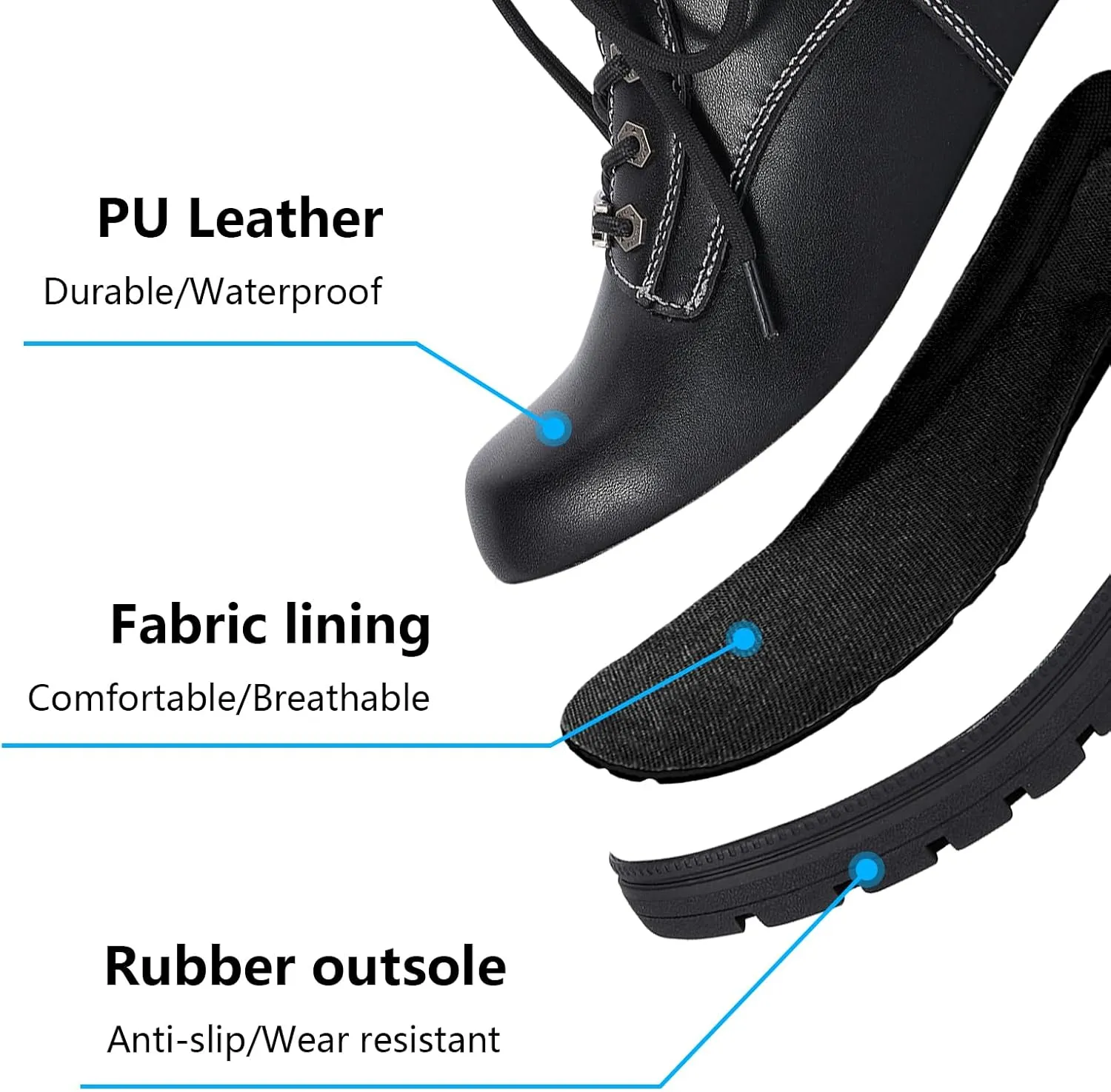 Women's Motorcycle Boot with Side Zipper Lace Up Military Combat Boots Faux Leather Ankle Booties Riding Boots Biker Boots for Women