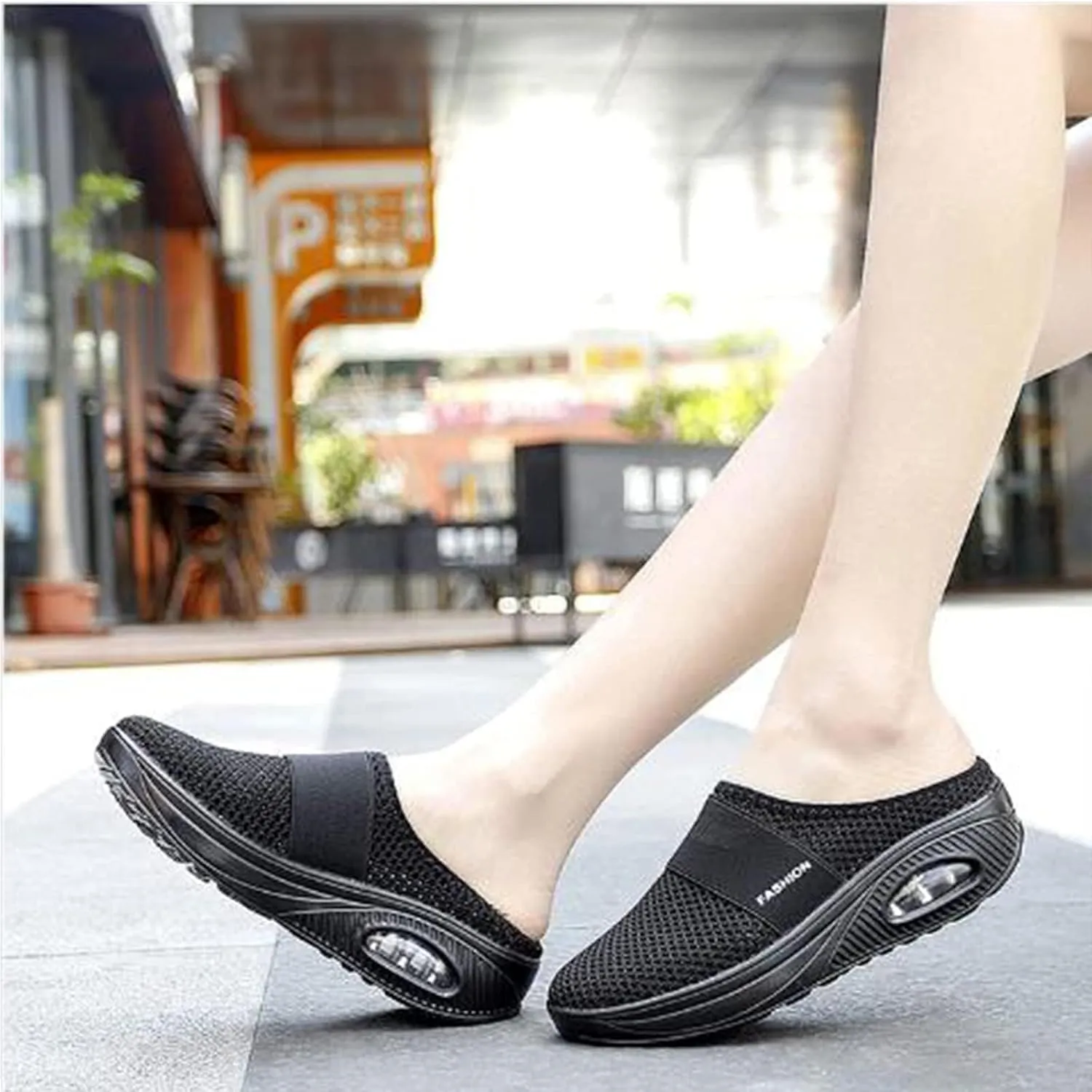 Women's Mules & Clogs with Arch Support Sandals Men Air Cushion Platform Mesh Mules Sneaker Sandals for Women 2025 Orthopedic Slippers Men Wide Width Slip On Walking Shoes