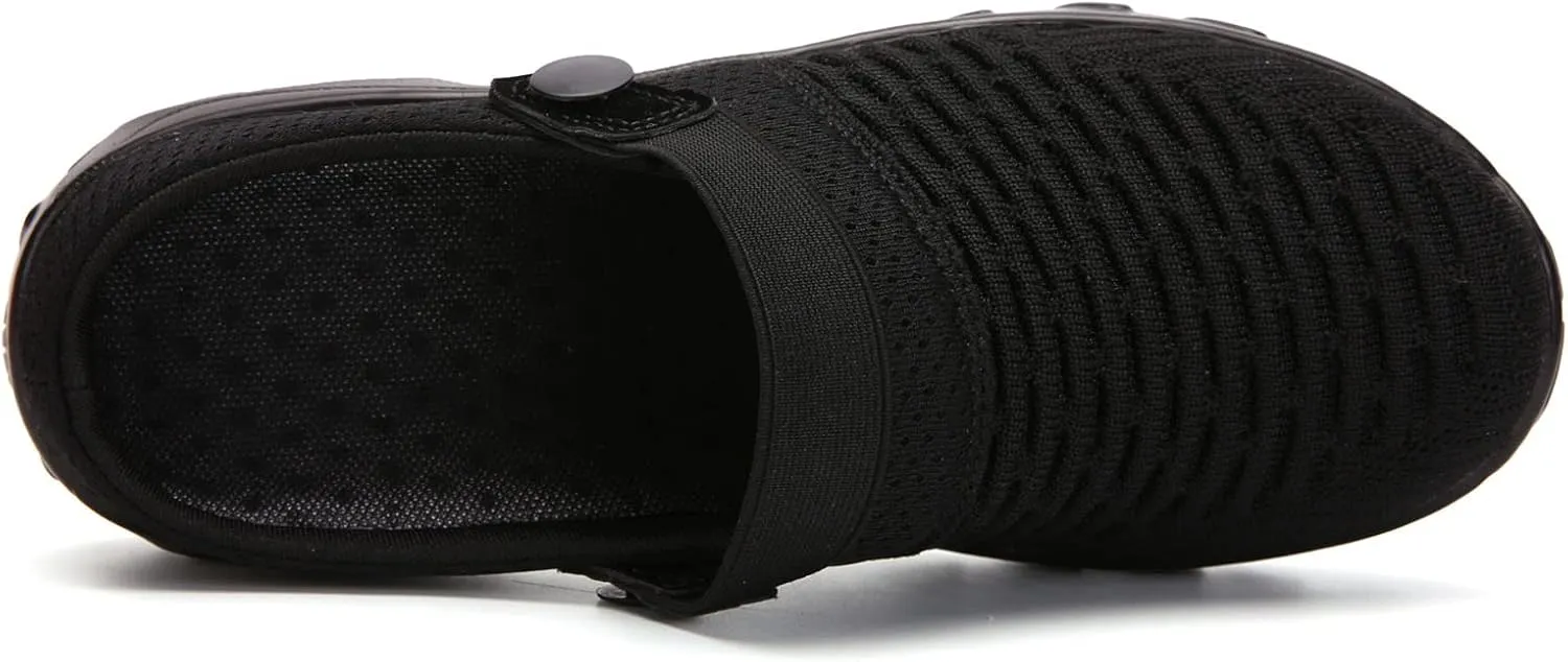 Women's Mules Clogs Shoes Breathable Mesh Wedge Walking Shoes Split Sole Platform Sneakers Sandals