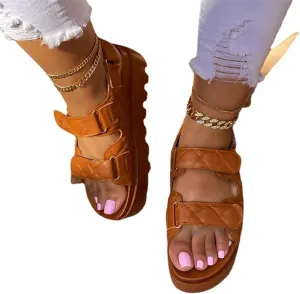 Womens Sandal Plus Size Platform Sandal Women's Casual Sandal Comfortable Sexy Women's Shoes Fashion Beach Sandals (Color : Auburn, Shoe Size : 9)