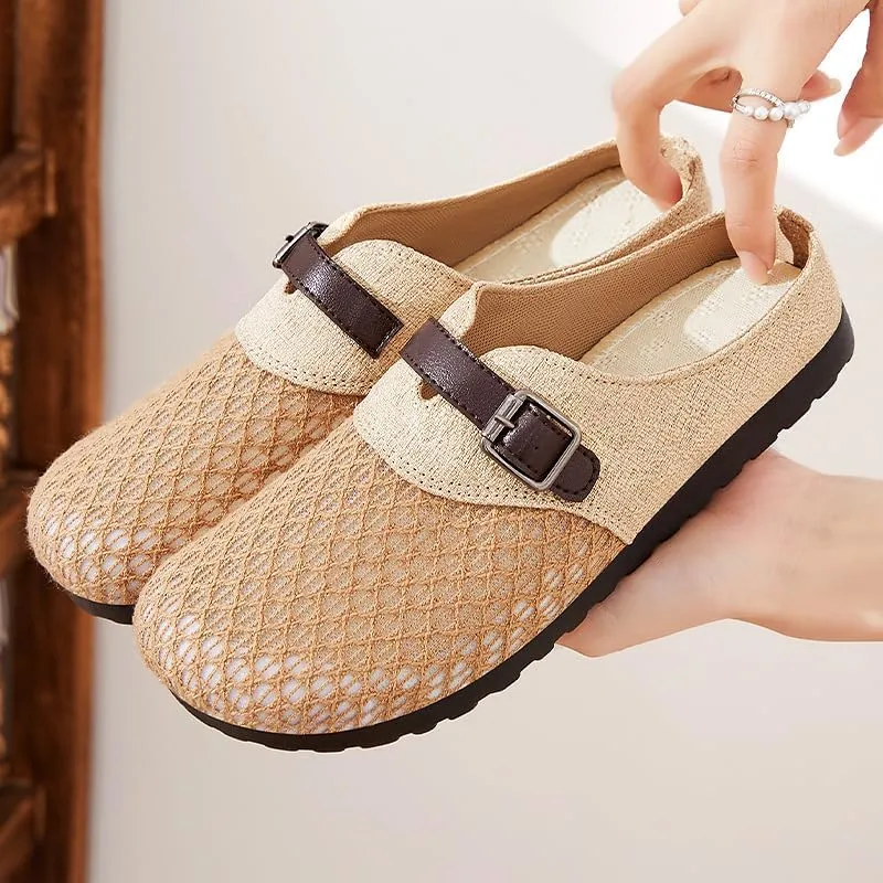 Women's shoes soft soles are not tired of feet, cross-border half-tray wholesale in summer, breathable sandals, women's outer wear bag head sandals