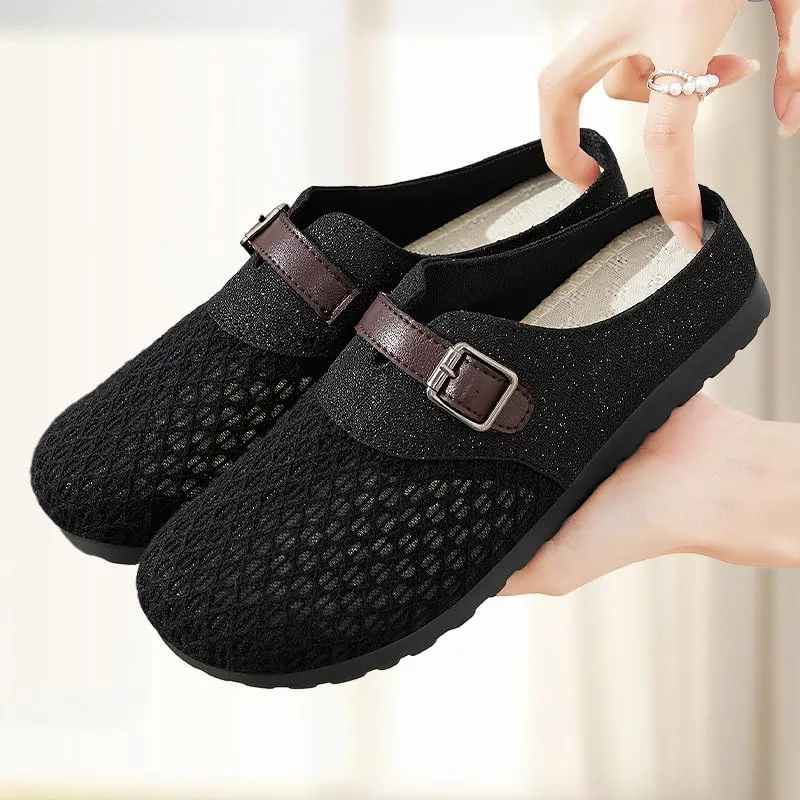 Women's shoes soft soles are not tired of feet, cross-border half-tray wholesale in summer, breathable sandals, women's outer wear bag head sandals