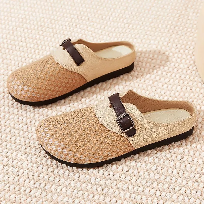 Women's shoes soft soles are not tired of feet, cross-border half-tray wholesale in summer, breathable sandals, women's outer wear bag head sandals