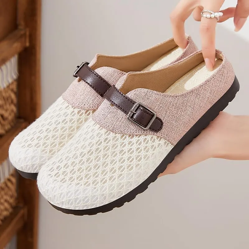 Women's shoes soft soles are not tired of feet, cross-border half-tray wholesale in summer, breathable sandals, women's outer wear bag head sandals
