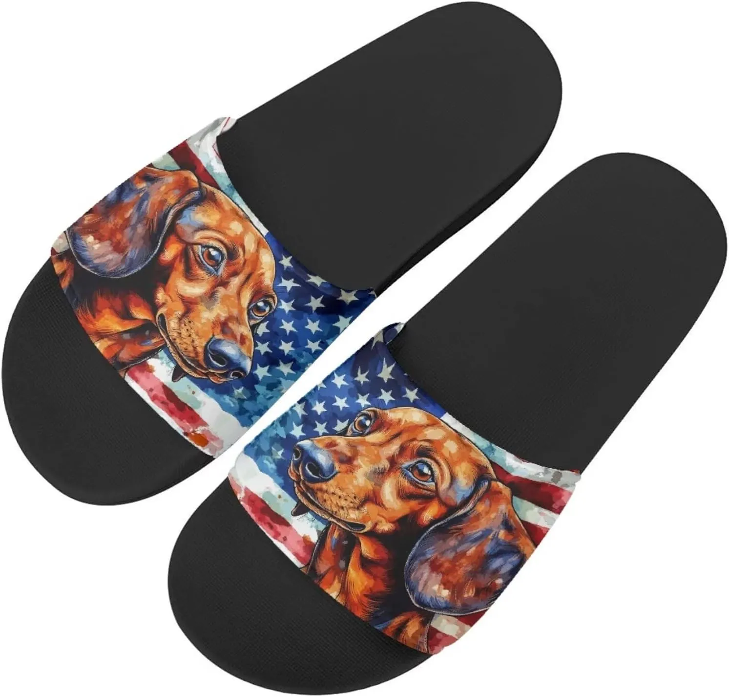 Women's Slides | Women's Slip On Sandals | Dog Print | Comfortable & LightWeight | Summer House Shoes | Beach Indoor Outdoor Hotel Gym