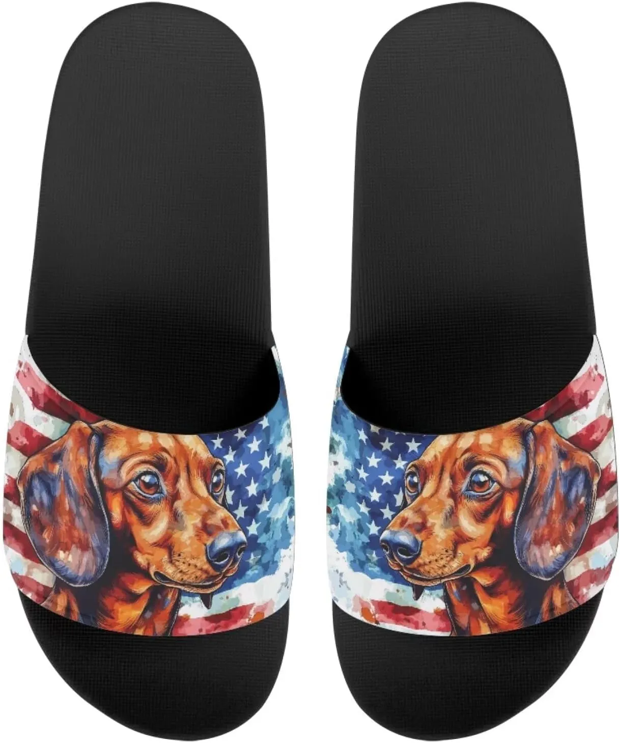 Women's Slides | Women's Slip On Sandals | Dog Print | Comfortable & LightWeight | Summer House Shoes | Beach Indoor Outdoor Hotel Gym