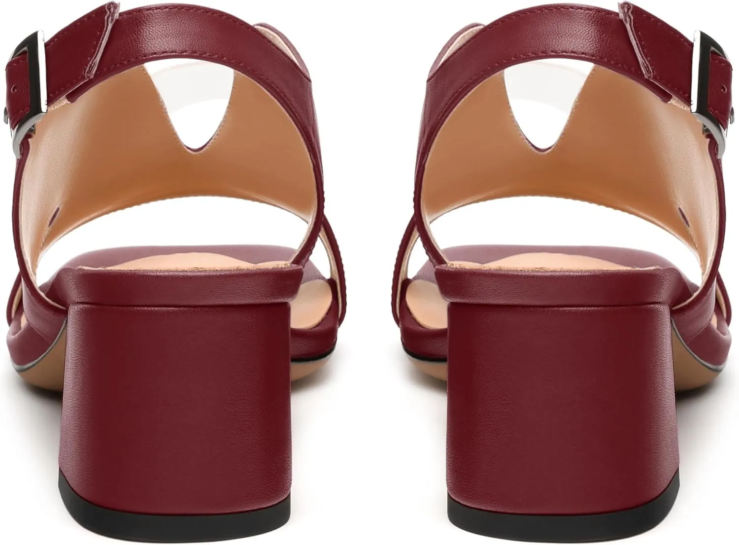 Womens Slingback Sandals, Peep Toe Mid Block heel Sandals for Women, Leather Insole Comfort Sandals 2"