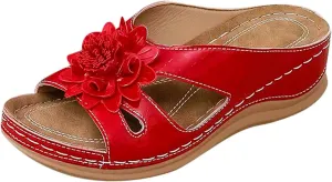 Women's Soft Soled Cushioned Wedge Slide Casual Platform Open Toe Wedge Sandal Versatile Sandals for Women