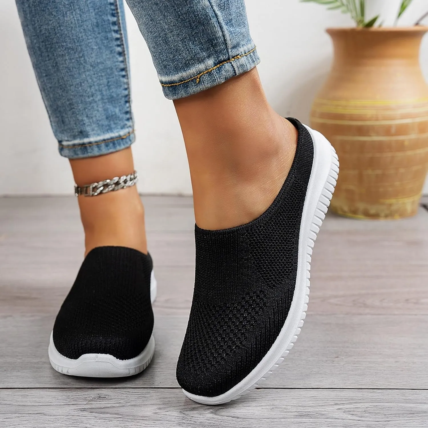 Womens Sport Sandals Slides Slip On Mules Open Back Shoes Comfort Walking Breathable Slippers Closed Toe Slides