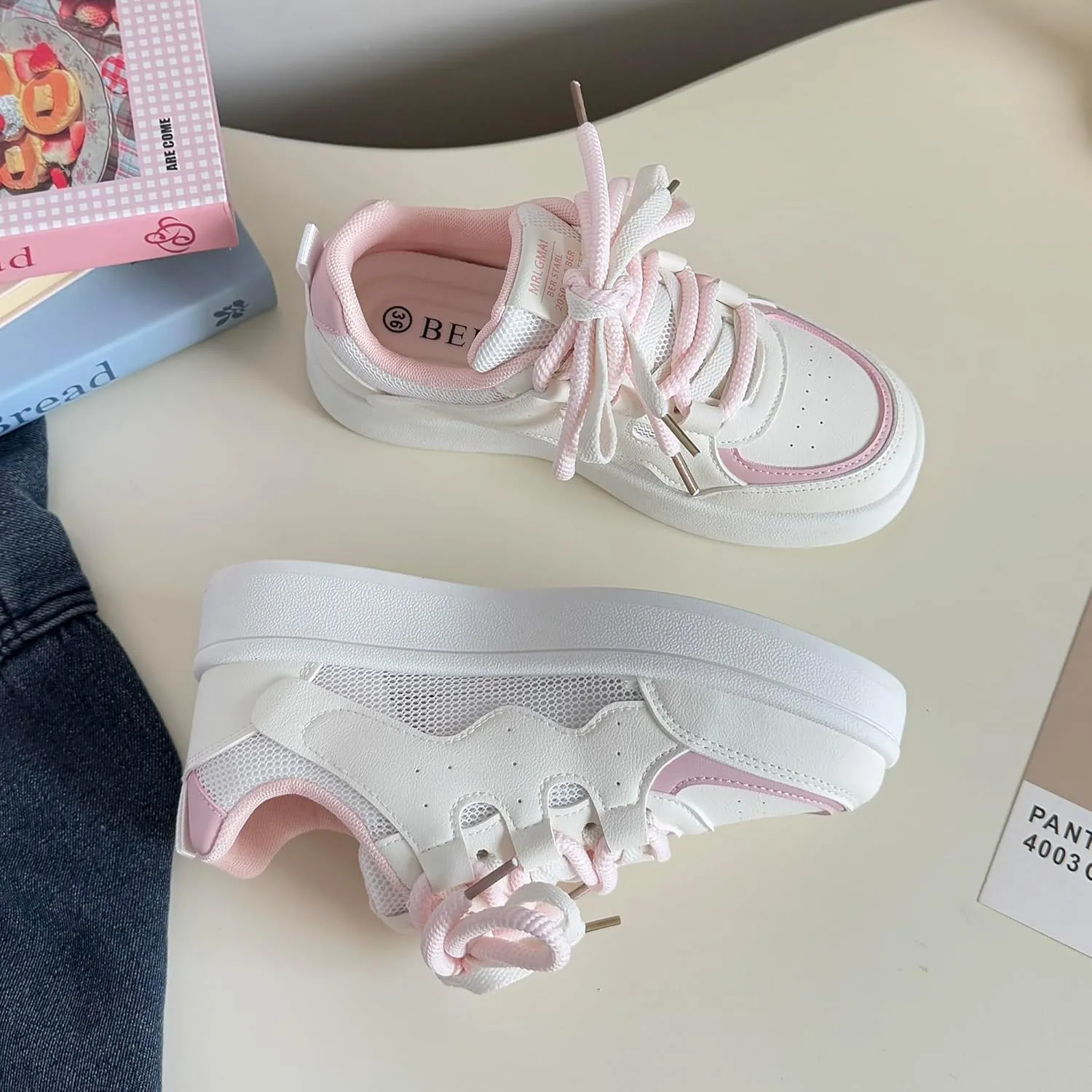 Women's Spring Summer Casual Sneakers Y2K Lightweight Platform Cute Shoes for Walking, with Cushioned Insoles