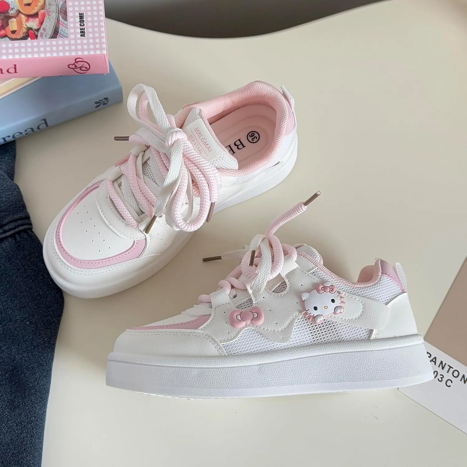 Women's Spring Summer Casual Sneakers Y2K Lightweight Platform Cute Shoes for Walking, with Cushioned Insoles