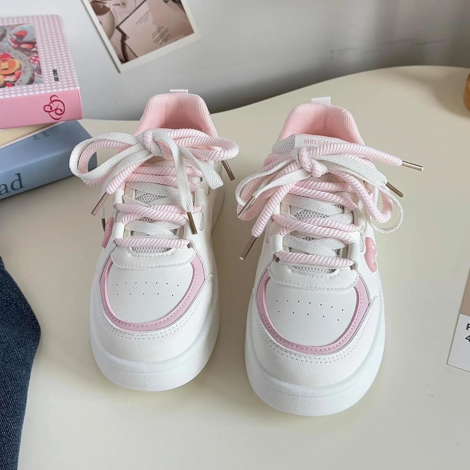 Women's Spring Summer Casual Sneakers Y2K Lightweight Platform Cute Shoes for Walking, with Cushioned Insoles