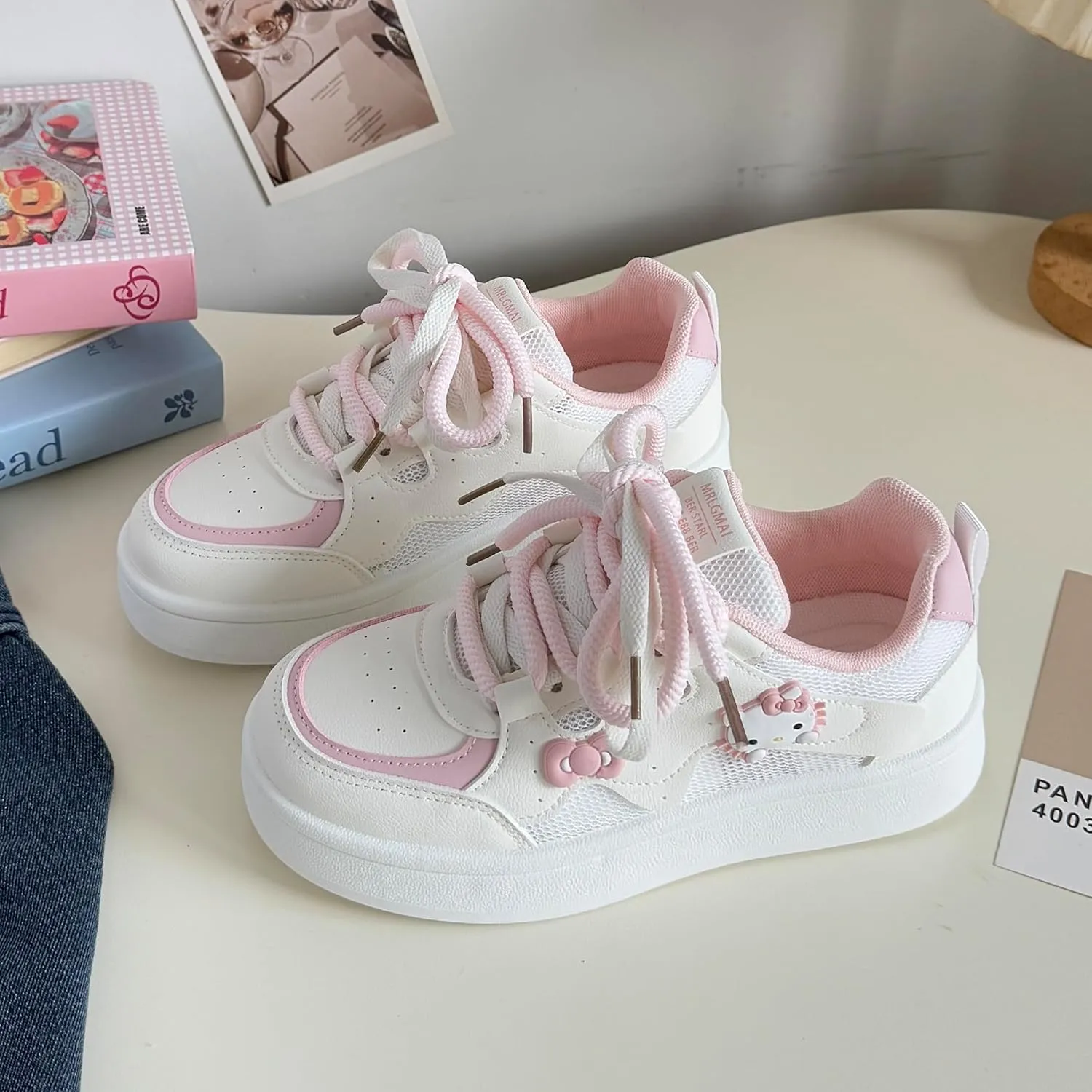 Women's Spring Summer Casual Sneakers Y2K Lightweight Platform Cute Shoes for Walking, with Cushioned Insoles
