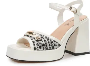 Women's Strappy Wedge Sandals Chunky Heel Squared Toe Patent PU Leather Sexy Party Dress Shoes