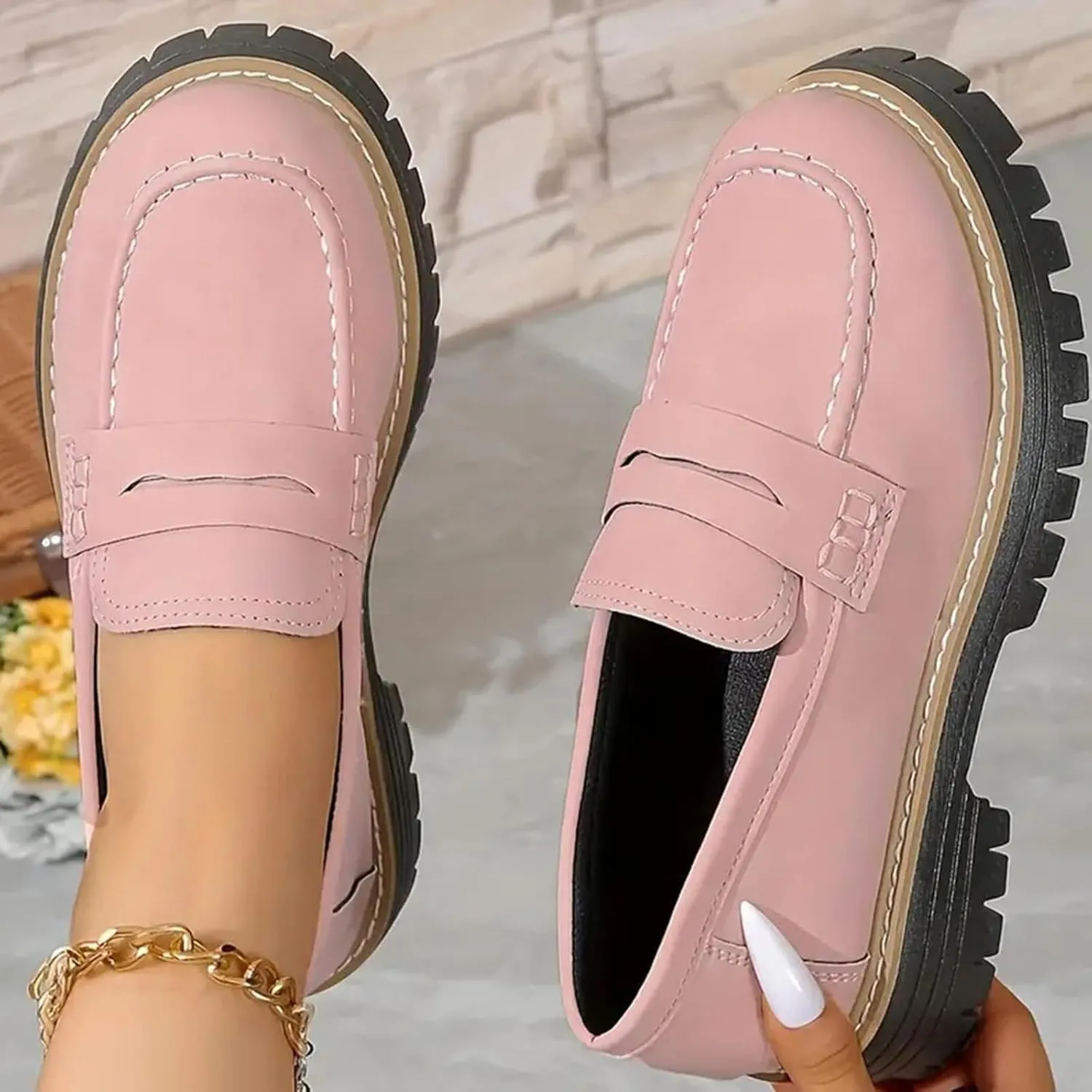 Women's Suede Penny Loafer Comfort Driving Moccasins Casual Slip-Ons Loafer Flats Business Work Shoes