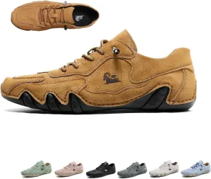 Women's Ultra-Light Soft Walking Shoes Italian Handmade Sneakers Breathable Non Slip Beck Shoes Comfort Casual Barefoot Shoes for Outdoor and Urban Life(Brown,US 8)