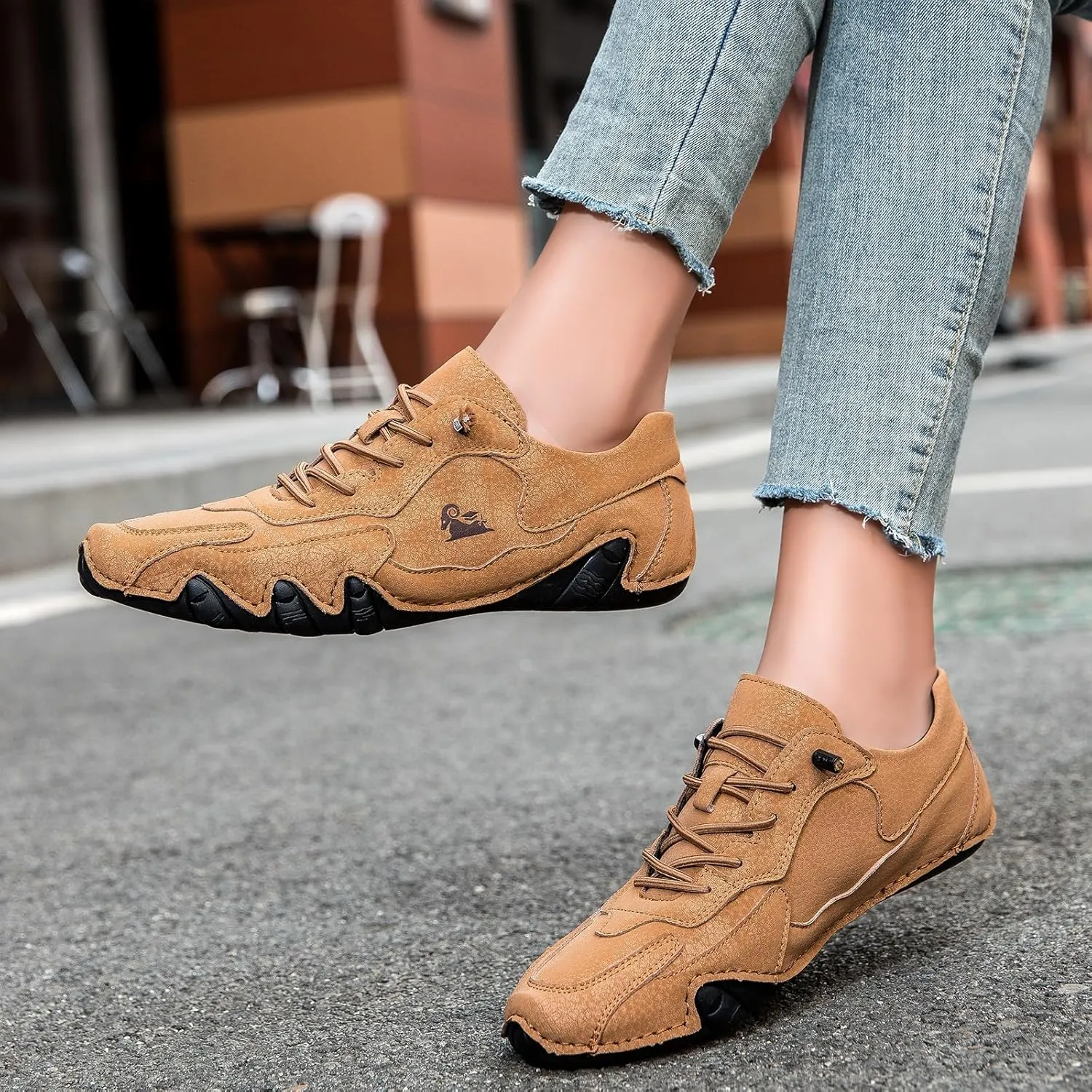Women's Ultra-Light Soft Walking Shoes Italian Handmade Sneakers Breathable Non Slip Beck Shoes Comfort Casual Barefoot Shoes for Outdoor and Urban Life(Brown,US 8)