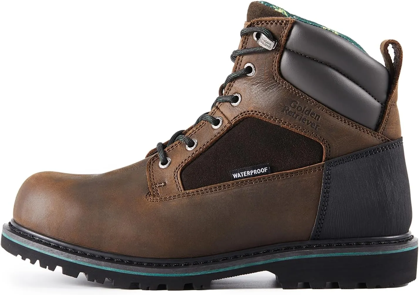 Work Boots for Men Heavy Duty Composite Toe 6"/8" Durable Crazy Horse Leather Waterproof Slip-Resistant Goodyear Welt Construction Industry Boots GJ3155-GJ3255