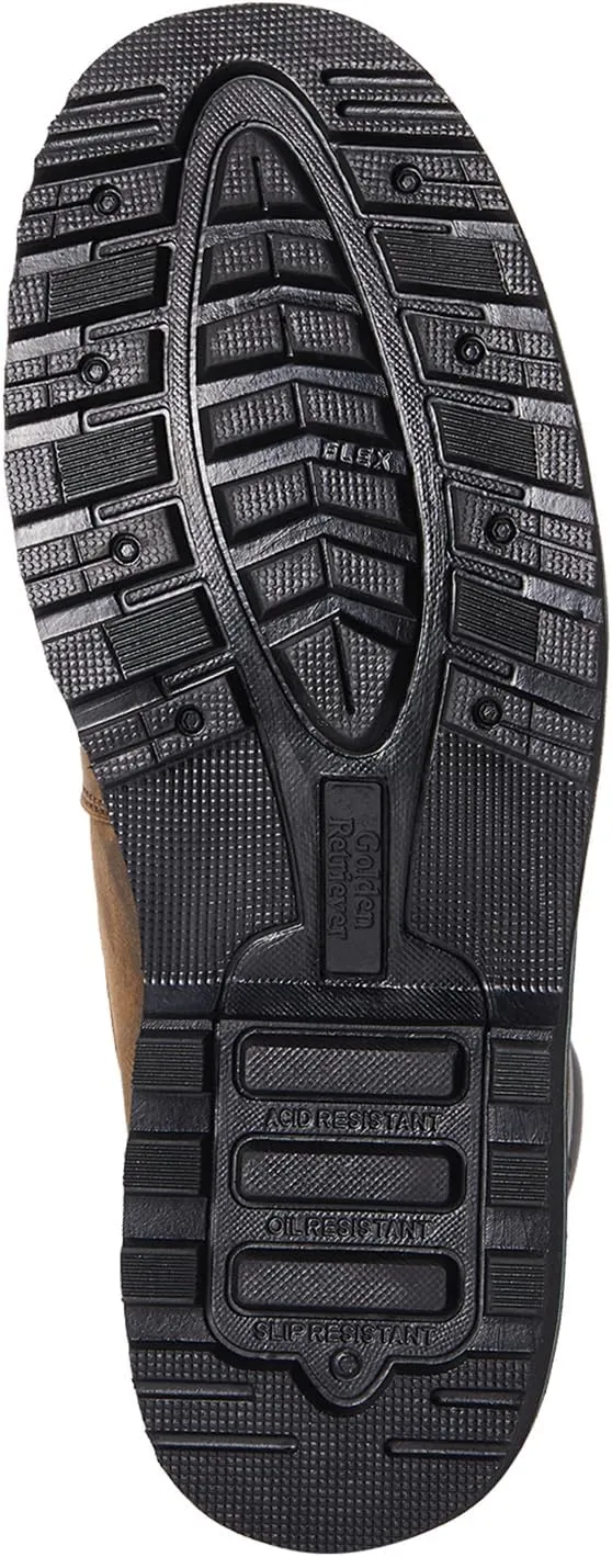 Work Boots for Men Heavy Duty Composite Toe 6"/8" Durable Crazy Horse Leather Waterproof Slip-Resistant Goodyear Welt Construction Industry Boots GJ3155-GJ3255