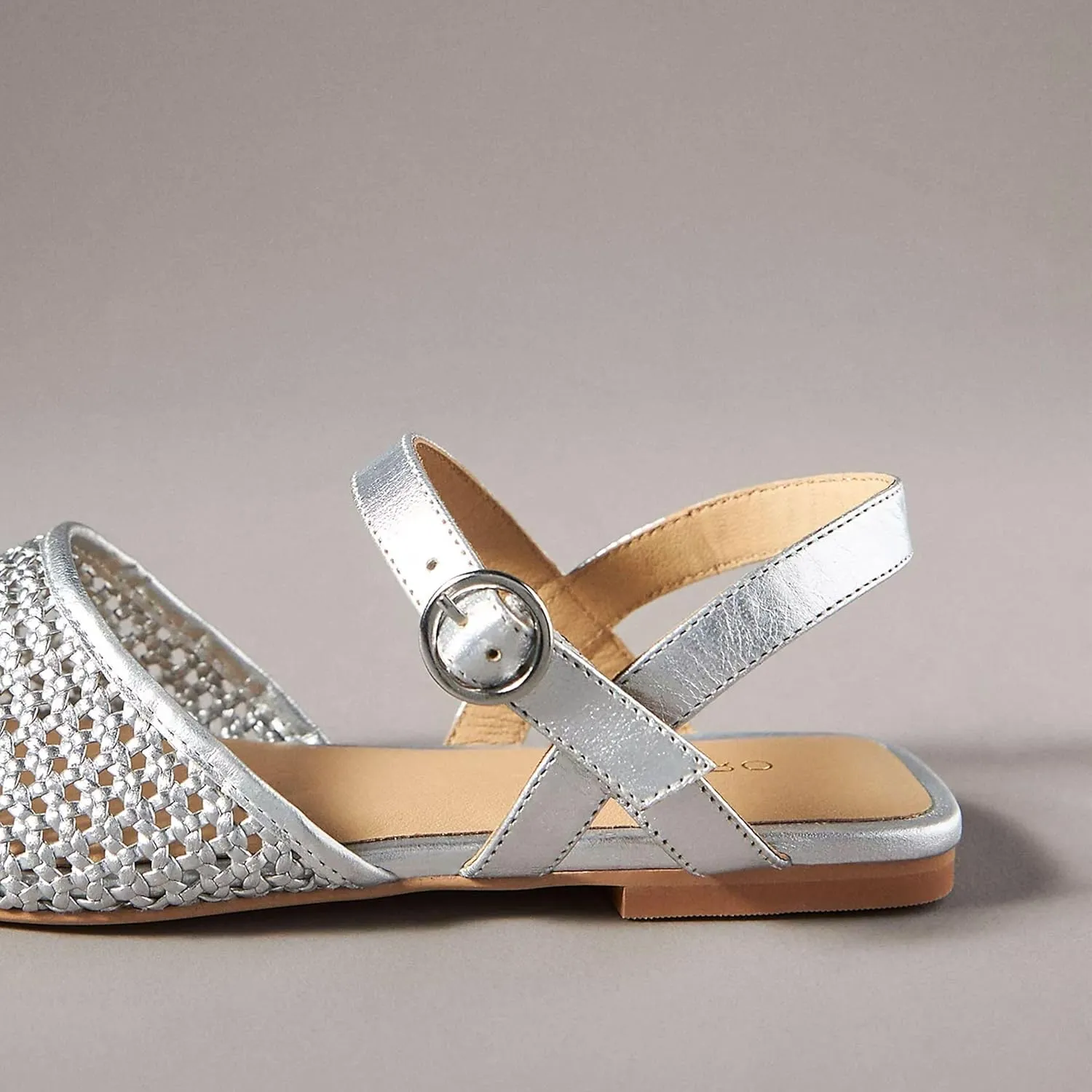 Woven Slingback Flats for Women Stylish and Breathable Sandals with Pointed Toe Design Comfortable and Elegant