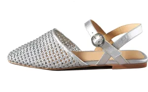 Woven Slingback Flats for Women Stylish and Breathable Sandals with Pointed Toe Design Comfortable and Elegant