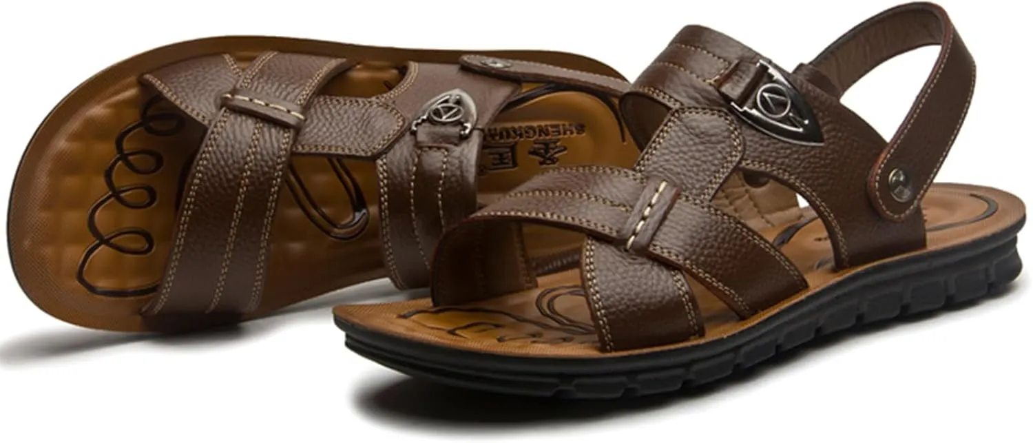 WUIWUIYU Mens' Big Boys' Casual Sandals Open Toe Summer Flats Water Beach Slippers Stream-Treakking Shoes