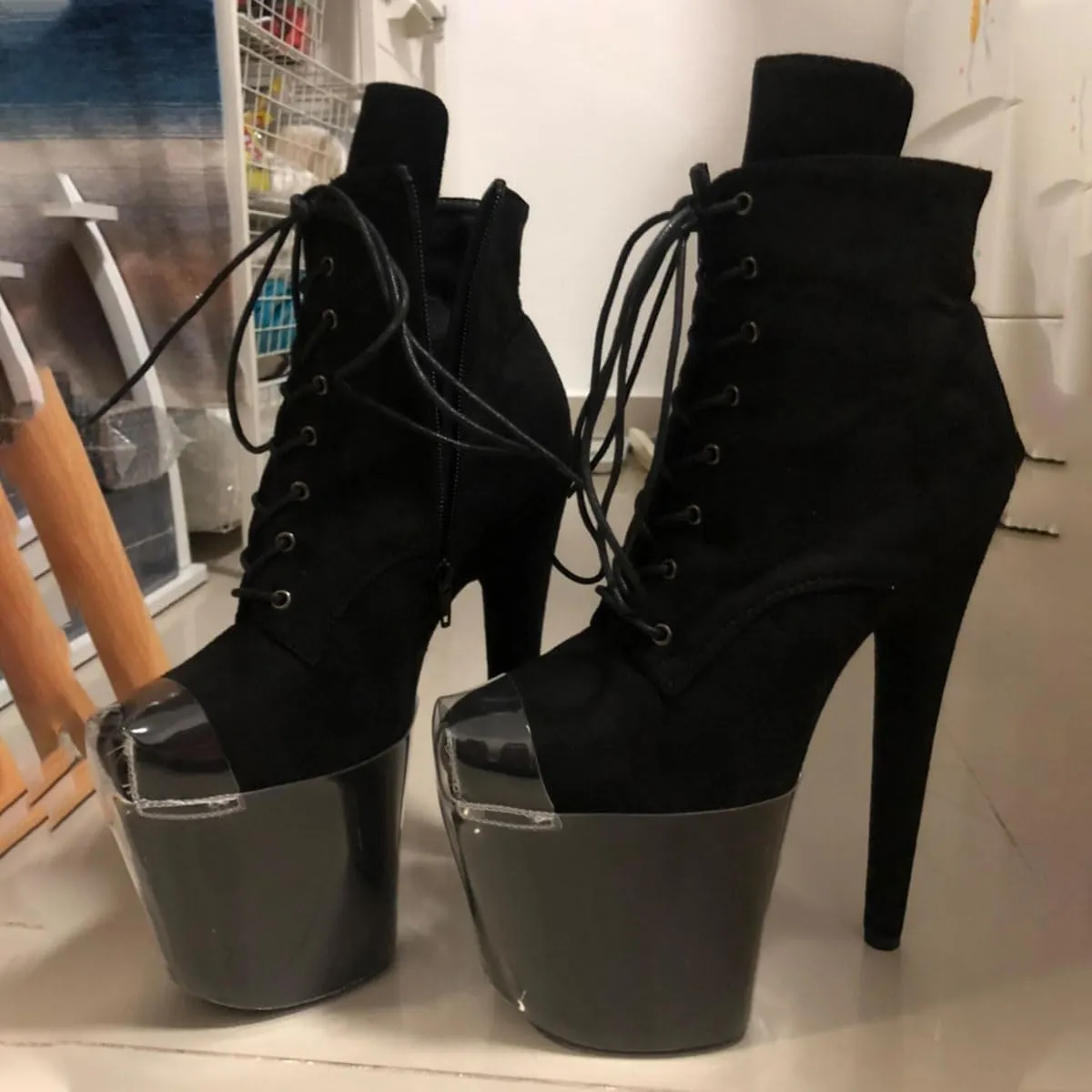 WUXIN H&P Women's Pole Dance Shoes protectors Exotic Heels protectors