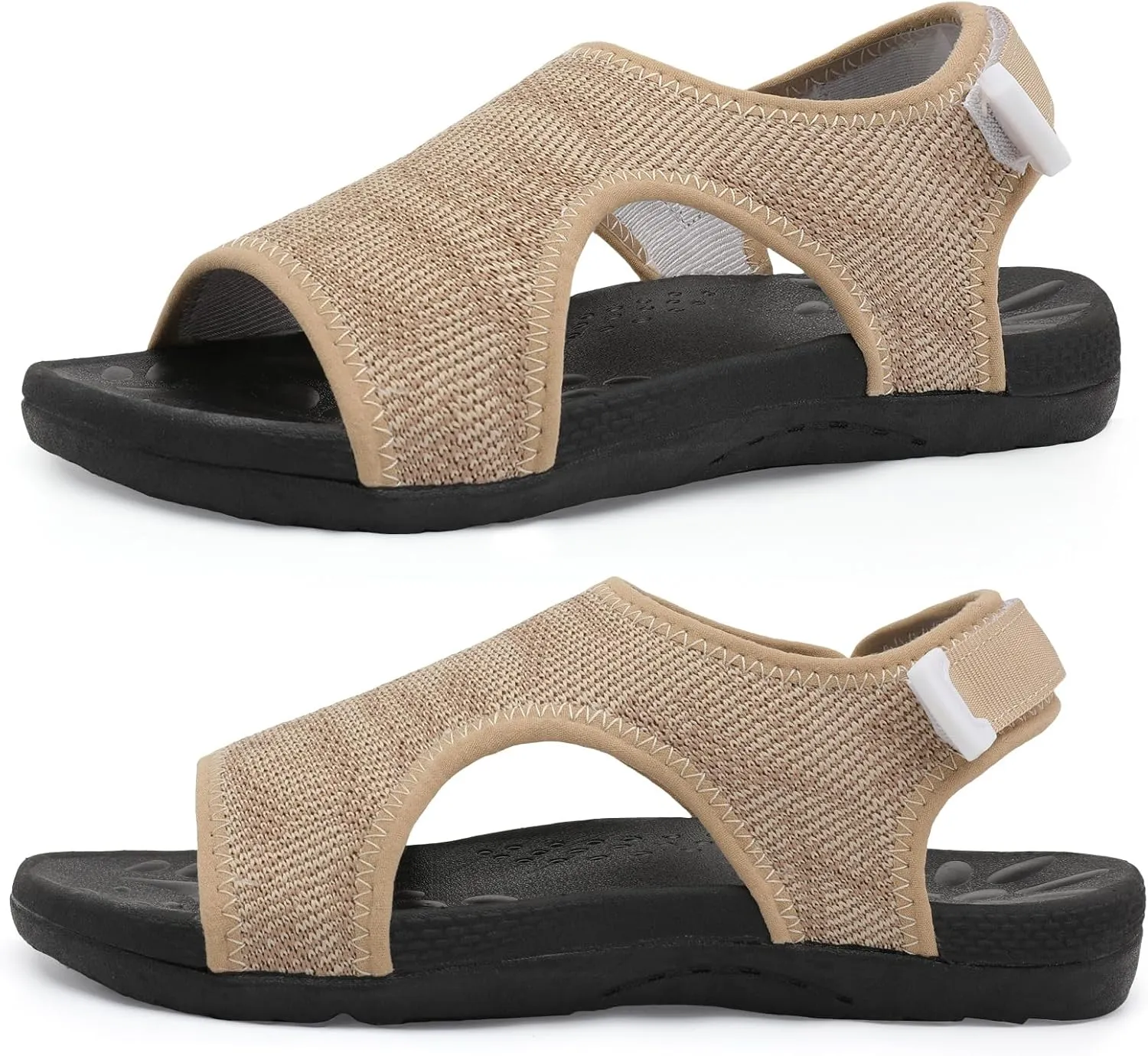 XIHALOOK Womens Orthopedic Walking Sandals with Adjustable Hooks Open Toe Sports Sandals Breathable Knit Summer Shoes