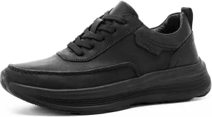 XPACS Men's Orthopedic Leather Dress Walking Shoes: Comfortable Plantar Fasciitis Fashion Sneakers with Arch Support, Casual Business Orthotic Thick Sole Sneakers for Foot and Heel Pain Relief