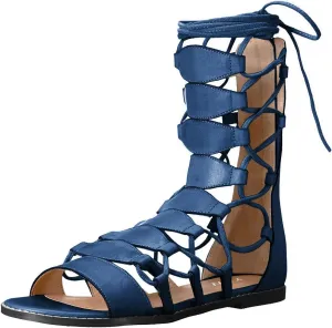YDN Sexy Ankle High Gladiator Sandals for Women Lace up Open toe Flats Zips Shoes size 4-15 M US