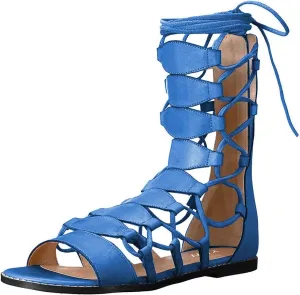 YDN Sexy Ankle High Gladiator Sandals for Women Lace up Open toe Flats Zips Shoes size 4-15 M US
