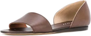 YDN Western Open Toe D'Orsay Casual Flats Sandals Slip on Comfy Walking Shoes Size 4-16 US
