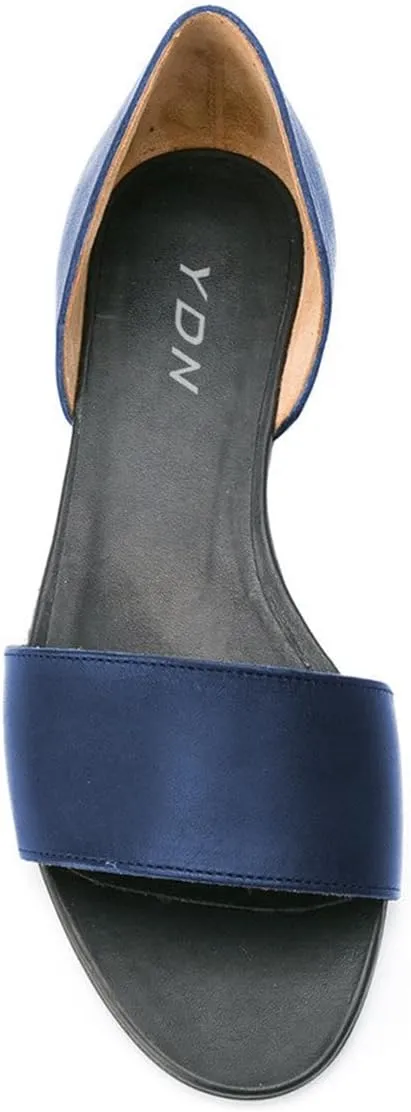 YDN Western Open Toe D'Orsay Casual Flats Sandals Slip on Comfy Walking Shoes Size 4-16 US