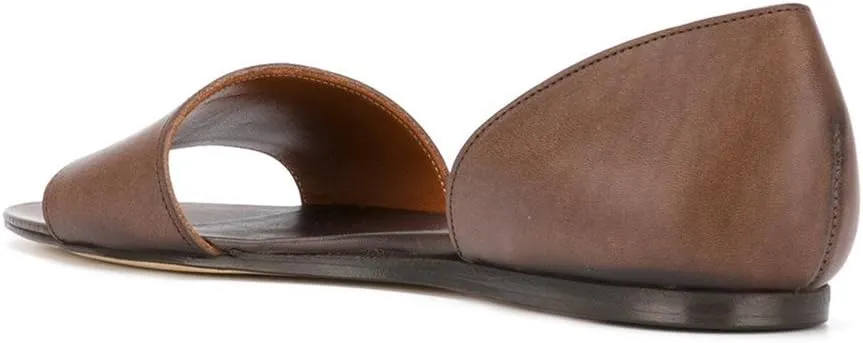 YDN Western Open Toe D'Orsay Casual Flats Sandals Slip on Comfy Walking Shoes Size 4-16 US