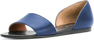YDN Western Open Toe D'Orsay Casual Flats Sandals Slip on Comfy Walking Shoes Size 4-16 US