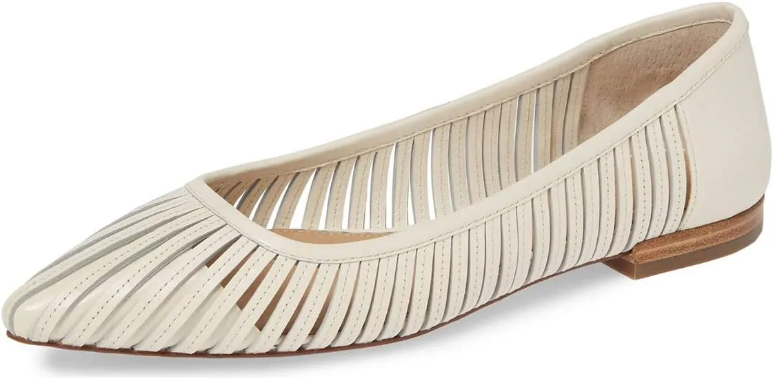 YDN Women Chic Pointed Toe Hollow Out Ballet Flats Caged Low Heel Slip On Comfy Pumps Shoes
