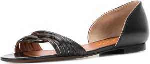 YDN Women Open Toe D'Orsay Ballet Flat Sandals Comfort Slip On Summer Walking Shoe Size 4-15 US