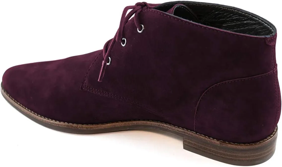 YDN Womens Trendy Low Heel Pointy Toe Lace Up Chukka Ankle Boots Flats Fall Winter Booties Casual Formal Dress Shoe Size 4-15 US