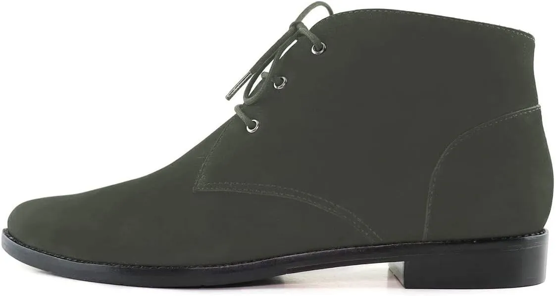 YDN Womens Trendy Low Heel Pointy Toe Lace Up Chukka Ankle Boots Flats Fall Winter Booties Casual Formal Dress Shoe Size 4-15 US