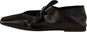 Yishaweiqi Bow Knot Ballet Flats Shoes for Women Bowtie Strap Ballerina Shoes Slip-on Square Toe Mary Jane Flats