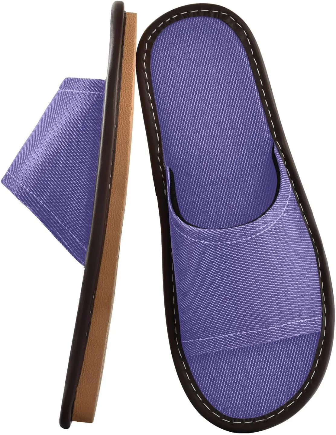 Yuiboo Dark Slate Blue Mens Travel Slippers Breathable Anti-slip Sandals for Hotel Hotel Indoor