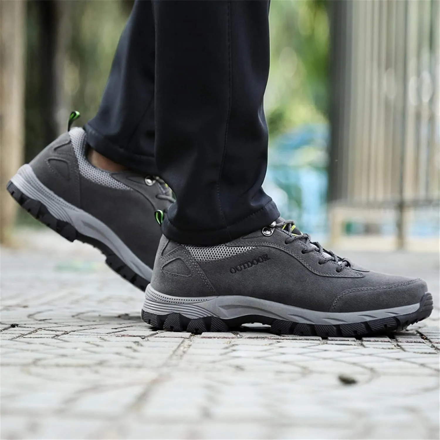 ZDLJYL Men's Waterproof Hiking Shoes Suede Low-Top Hiking Shoes for Lightweight Outdoor Trailing Trekking Camping Walking