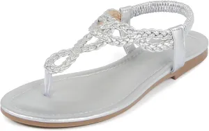 zeetoo Women's Flat Sandals Summer T-StrapThong Bohemian Casual Comfortable Dressy Sandals for Women