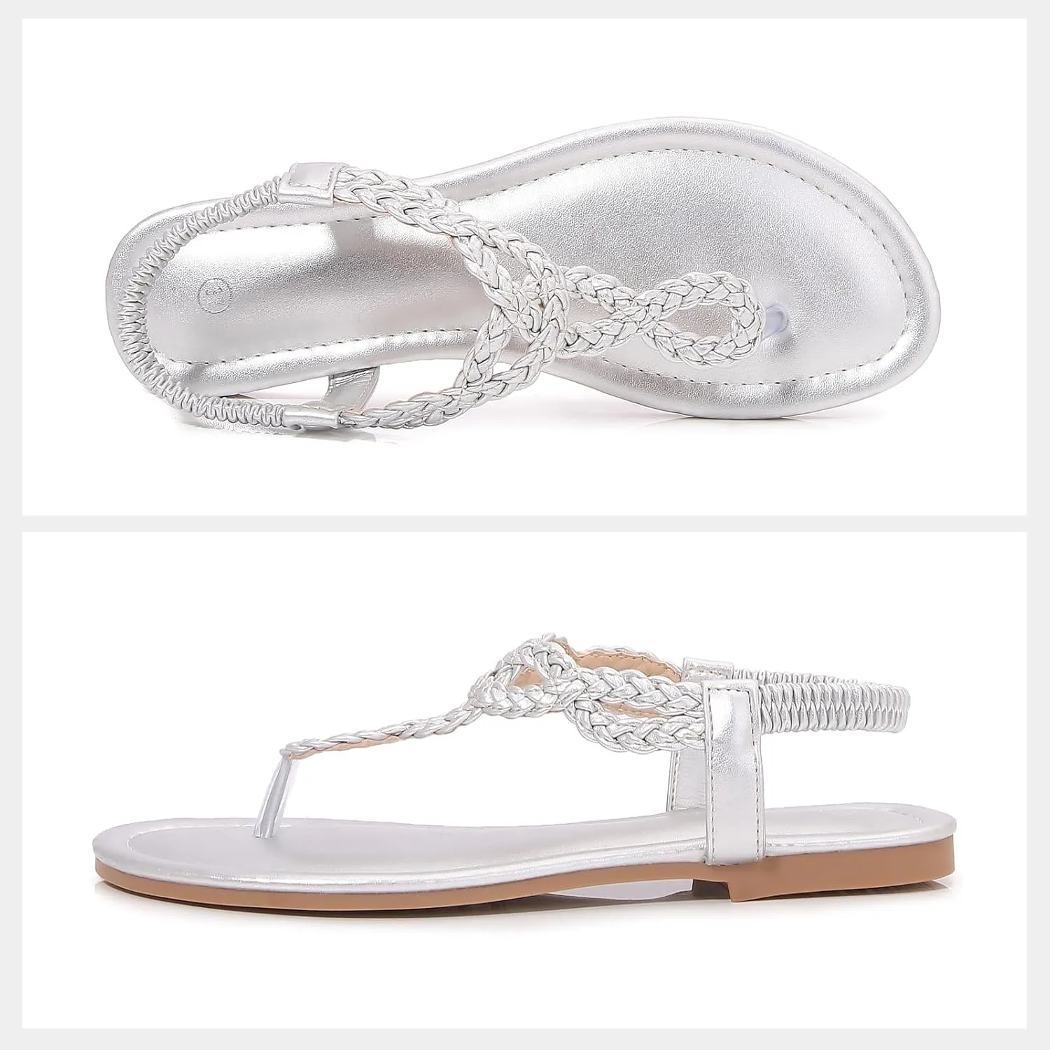 zeetoo Women's Flat Sandals Summer T-StrapThong Bohemian Casual Comfortable Dressy Sandals for Women