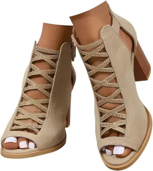 ZSpzx Summer Sandals for Women Square Closed Toe Mesh Caged Slip On Flat Sandal Ladies Breathable Comfortable Lightweight Slides Cushioned Casual Daily Wear Shoes for Outdoor Indoor
